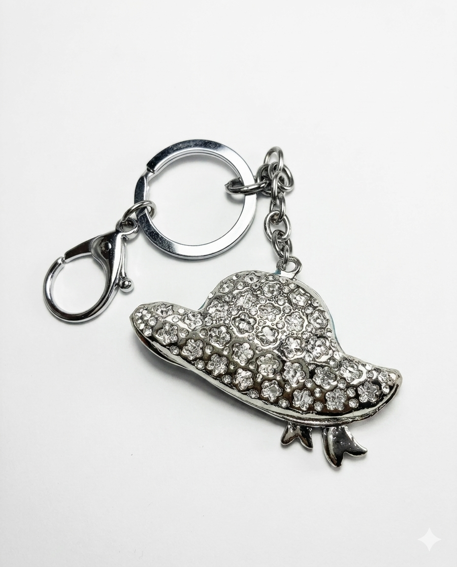Chic Teal Hat Keyring
