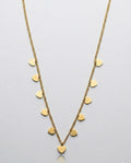 Cascading Heart Charm Necklace 18K Gold Plated Finishing