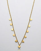 Cascading Heart Charm Necklace 18K Gold Plated Finishing