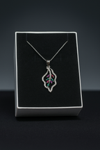 Silver Marquise Floral Vine Necklace