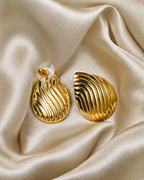 Sculpted Wave Droplet Studs