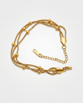 Triple-Strand Beaded Snake Chain Bracelet