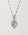Silver Marquise Floral Vine Necklace