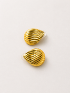 Sculpted Wave Droplet Studs