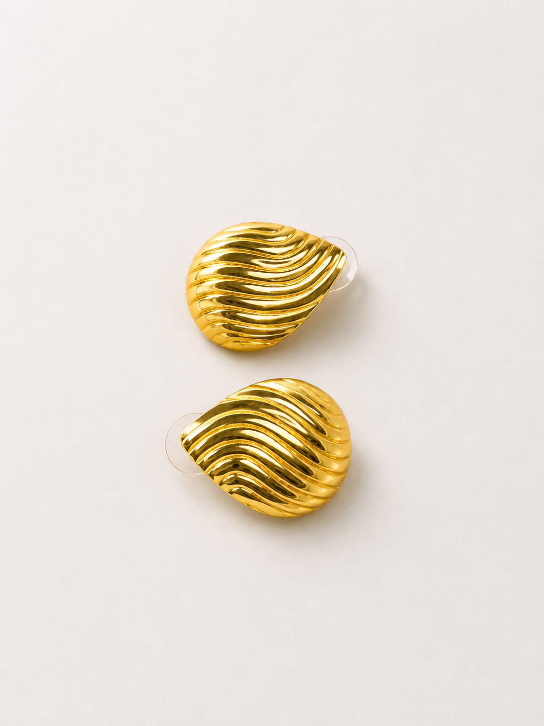 Sculpted Wave Droplet Studs