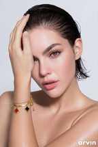 Signature Stainless Steel  Clover Gold Bracelet
