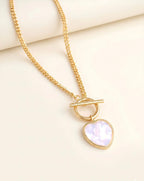 Aura Heart Pendant – Stainless Steel T-Bar Chain