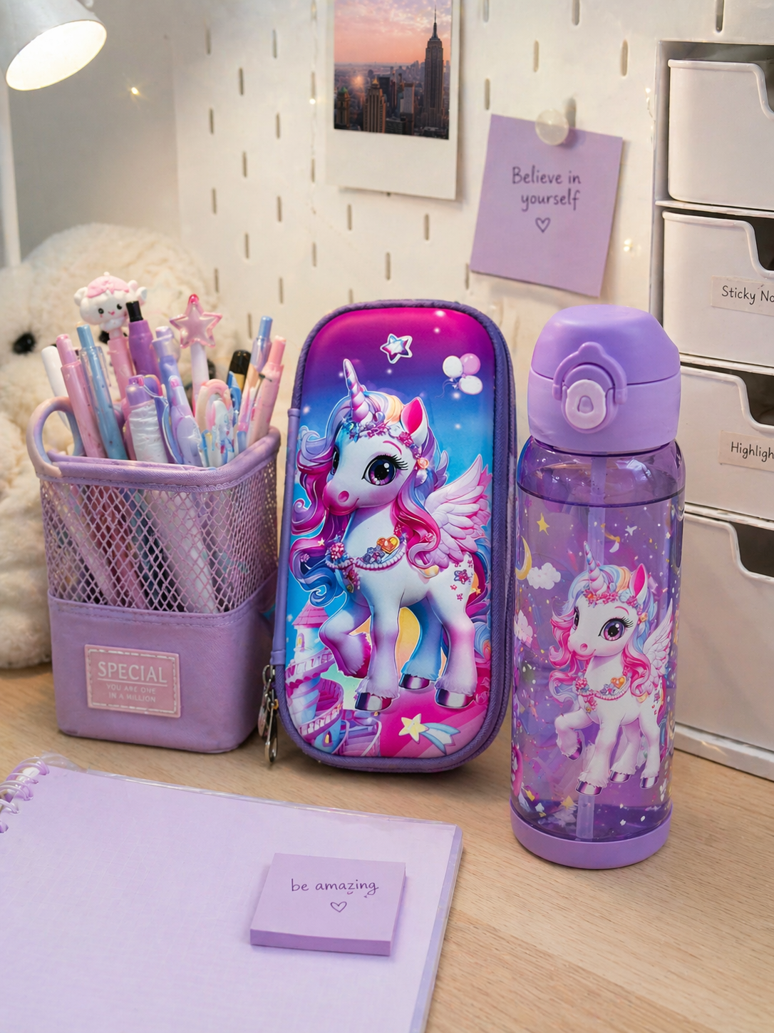 Fantasy Glow Unicorn Pencil Case (3D Design)