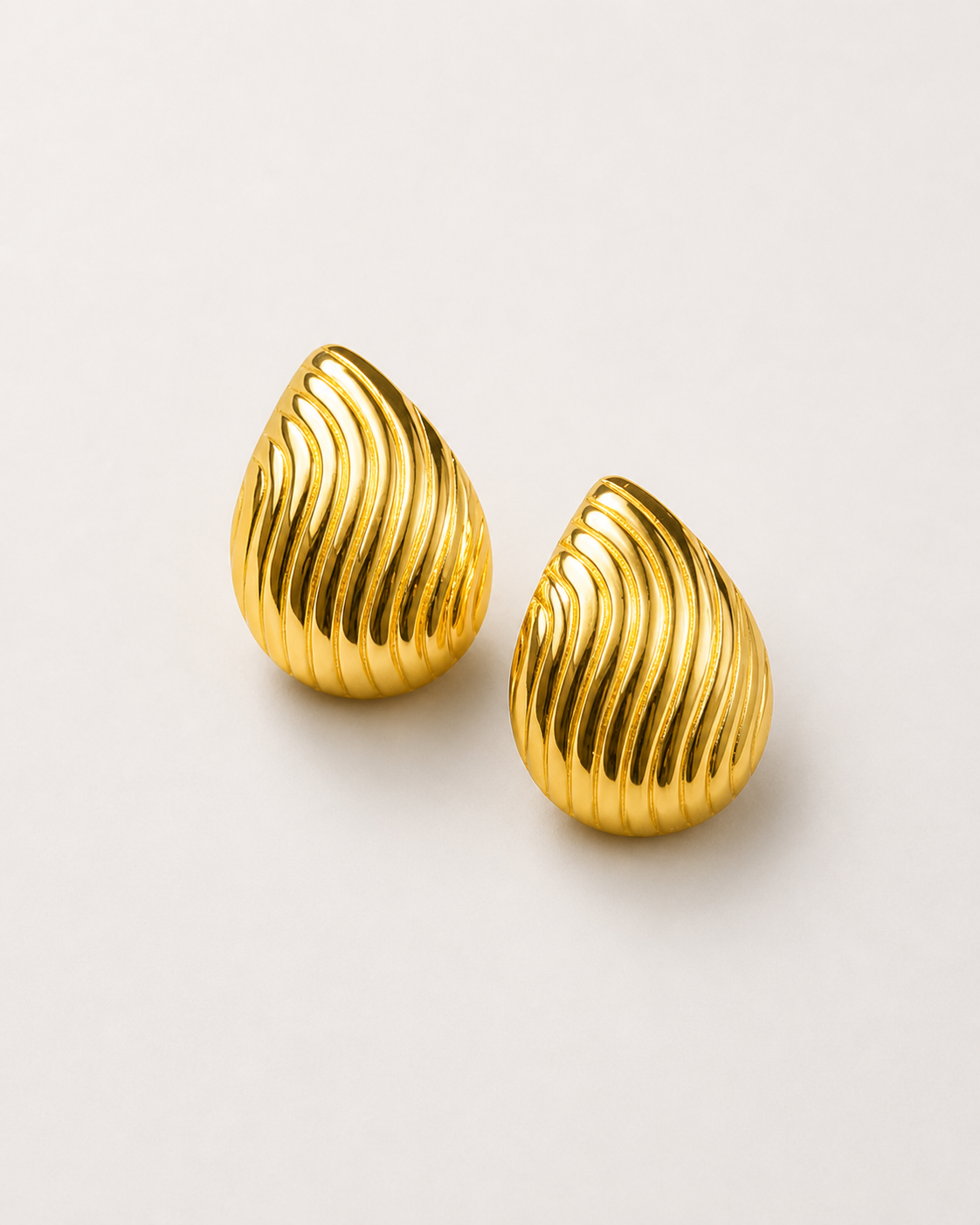 Sculpted Wave Droplet Studs