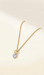 Aura Heart Pendant – Stainless Steel T-Bar Chain