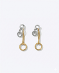 Two-Tone Sculptural Drop Earrings with S925 Silver Posts