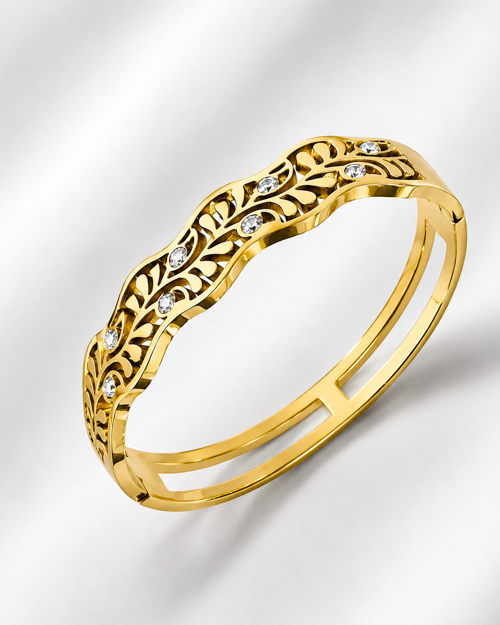 Stainless steel bangle 18k gold