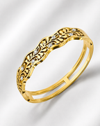 Stainless steel bangle 18k gold