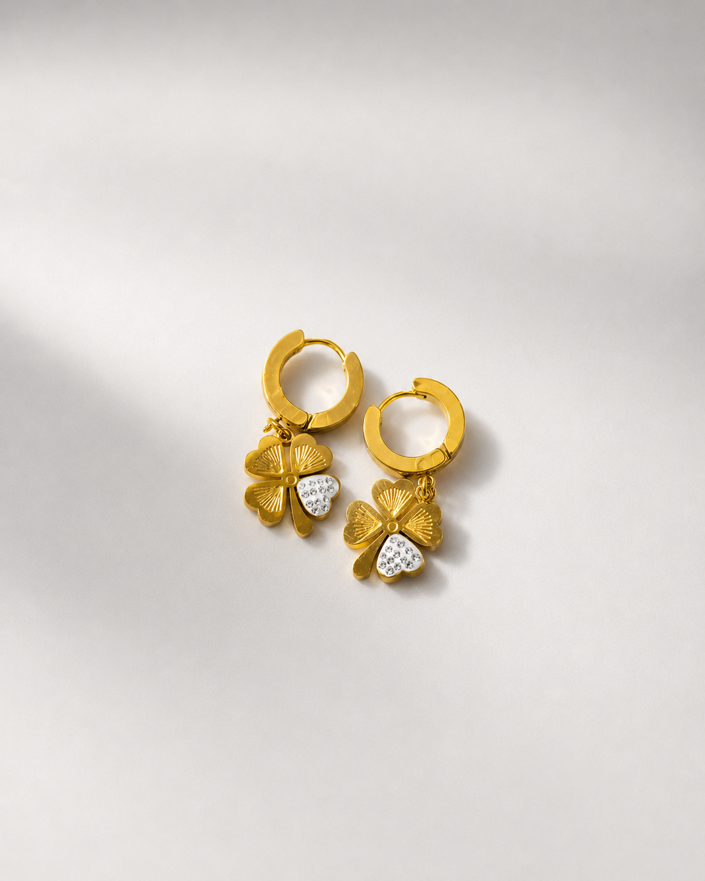 Stainless Steel leaf Huggies Earings