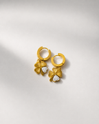 Stainless Steel leaf Huggies Earings