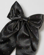 Black Sparkle Long Tail Hair Bow