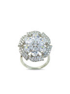 Luxe Floral Adjustable Zircon Ring