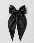 Black Sparkle Long Tail Hair Bow