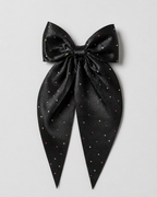 Black Sparkle Long Tail Hair Bow
