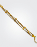 Triple-Strand Beaded Snake Chain Bracelet