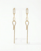 Aurora Linear Crystal Ribbon Drop Earrings