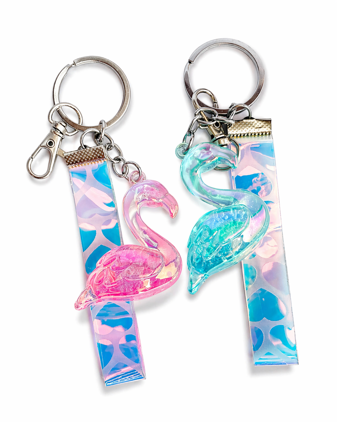 Dreamy Flamingo Acrylic Keychain Pair