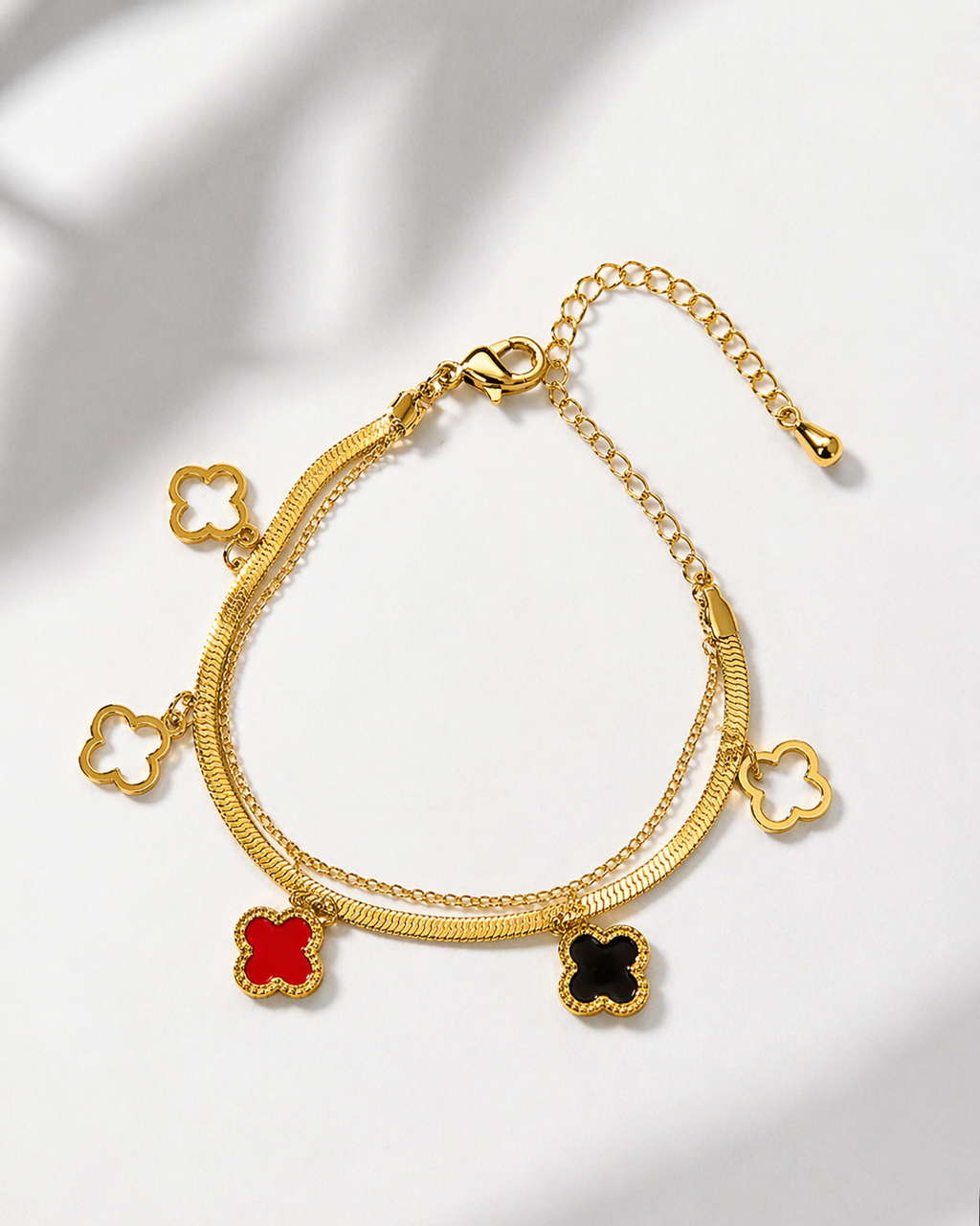 Signature Stainless Steel  Clover Gold Bracelet