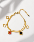 Signature Stainless Steel  Clover Gold Bracelet