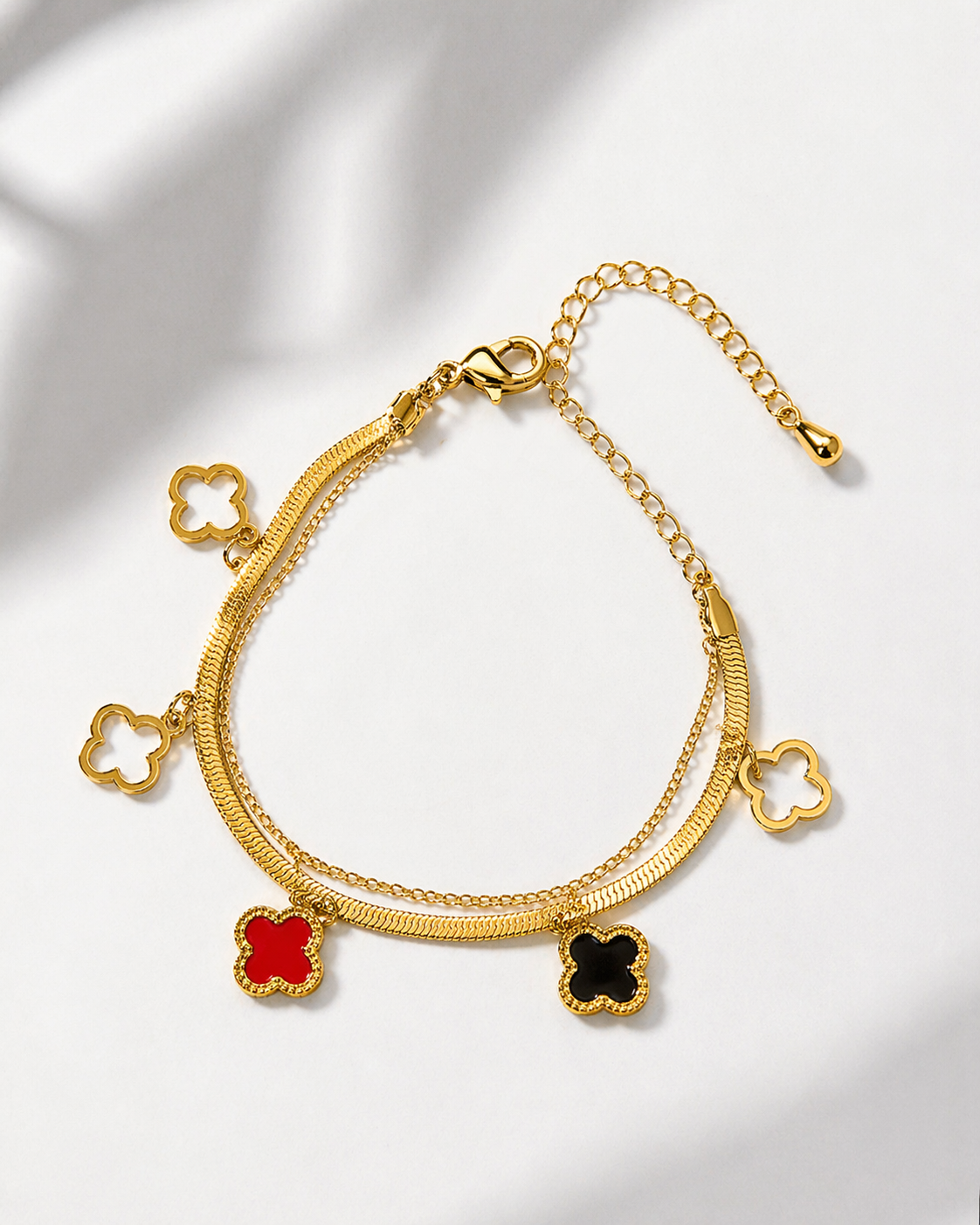 Signature Stainless Steel  Clover Gold Bracelet