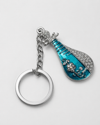 Vintage Inspired Lute Keyring with Crystal Accents