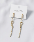 Aurora Linear Crystal Ribbon Drop Earrings
