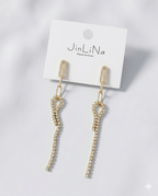 Aurora Linear Crystal Ribbon Drop Earrings