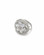 Luxe Floral Adjustable Zircon Ring
