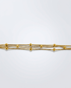 Triple-Strand Beaded Snake Chain Bracelet