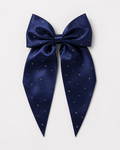 Dark Blue Sparkle Long Tail Hair Bow