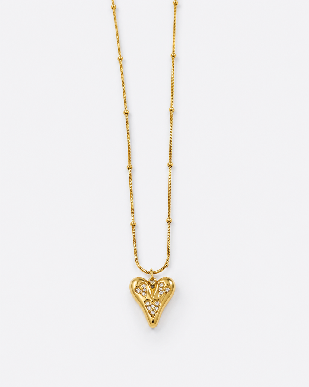 Golden Heart Pendant Necklace