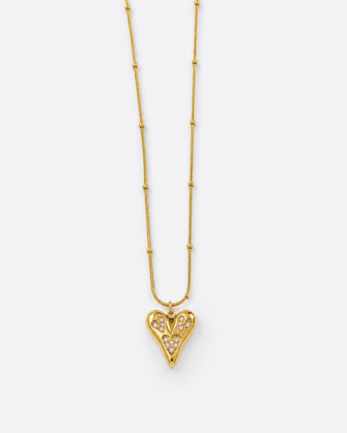 Golden Heart Pendant Necklace